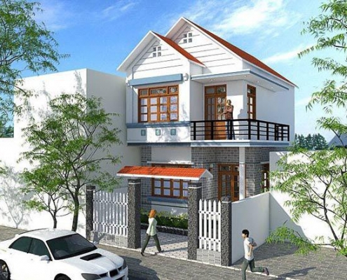 mau nha 1 tret 1 lau kieu mai thai