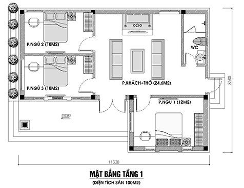 5+ Mẫu Nhà Cấp 4 Mái Thái 3 Phòng Ngủ 120m2 Đẹp Nhất 2023