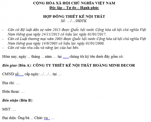 mau hop dong thiet ke noi that